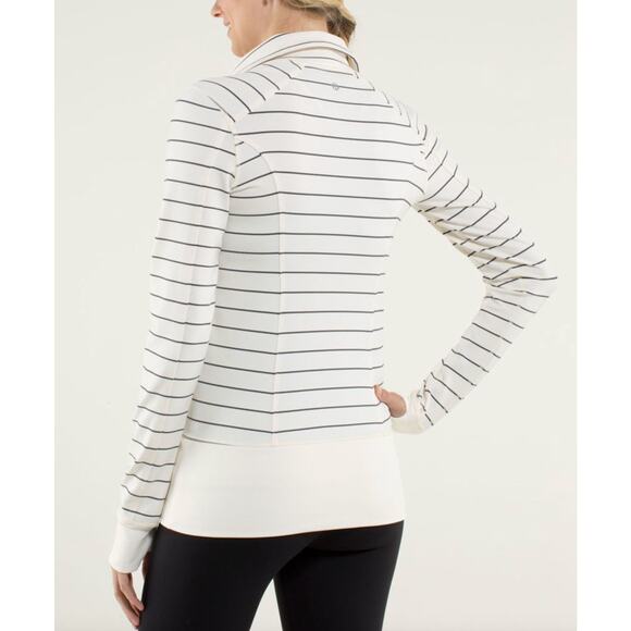 Lululemon Nice Asana Jacket Slalom Stripe Angel Wing / Angel Wing Size 8 - Picture 3 of 10